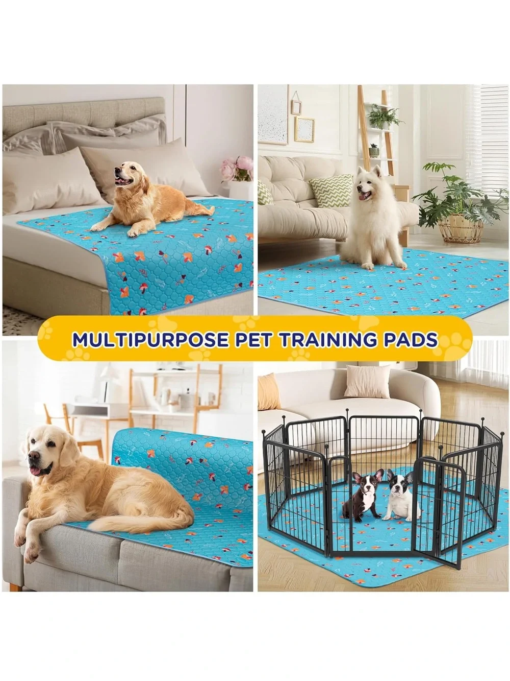 Mushroom Washable Dog Pads, 2-pk Super Absorbent/Reusable, Waterproof 18